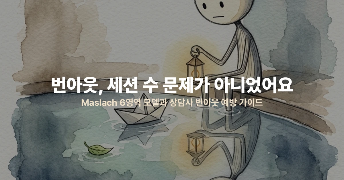 번아웃, 세션 수 문제가 아니었어요 — Maslach 6영역 모델과 상담사 번아웃 예방 가이드