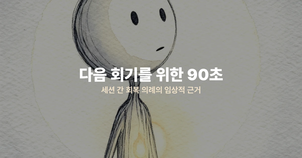 다음 회기를 위한 90초 — 세션 간 회복 의례의 임상적 근거