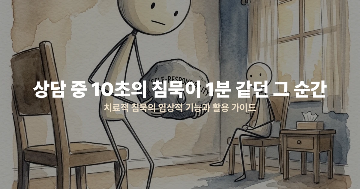 상담 중 10초의 침묵이 1분 같던 그 순간 — 치료적 침묵의 임상적 기능과 활용 가이드