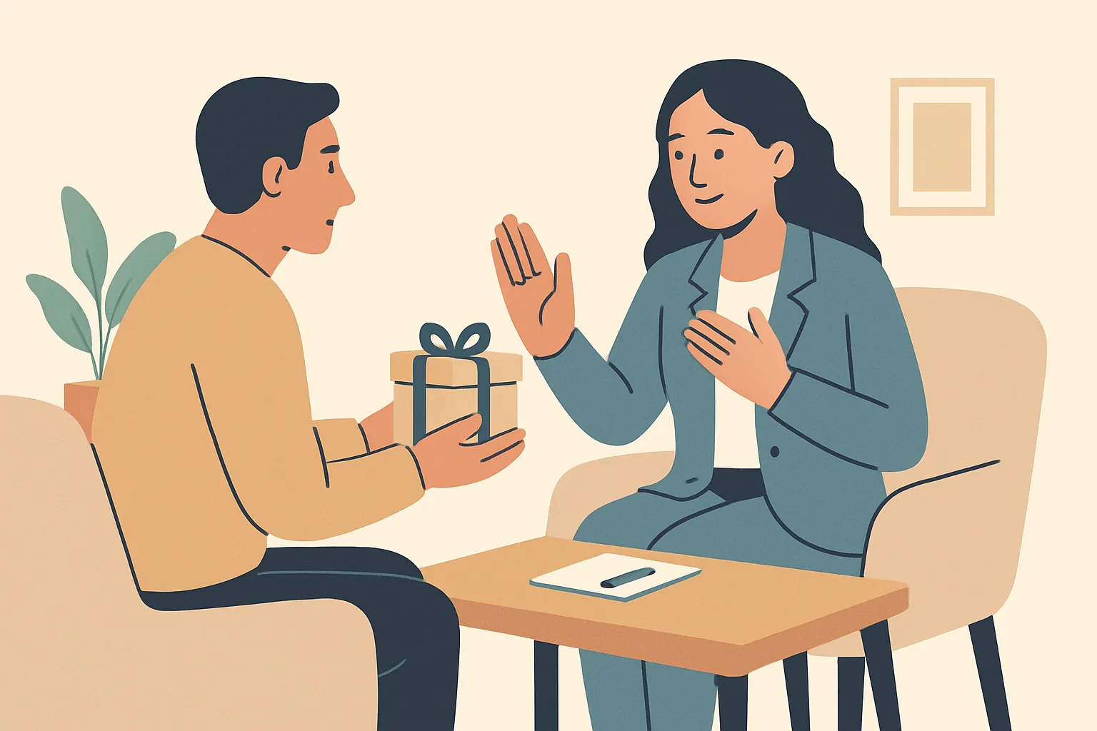내담자의 '선물' 거절 멘트: 고마움은 받고 물건은 돌려주는 대화법